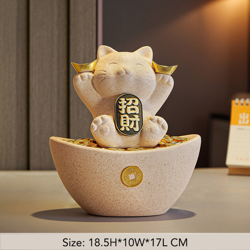 Wealth-Attracting Cat Ornament Creative Chinese Living Room Decor-03