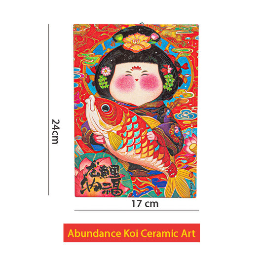 Dragon Koi Blessing Porcelain Table Art – Auspicious Home & Office Display-07