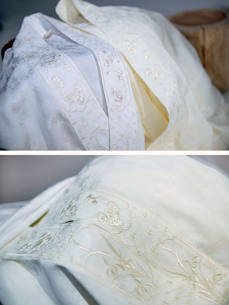 Chinese Style Retro Floral Pattern Embroidery Women's Long Sleeve Mandarin Collar Shirt Hanfu Top-07