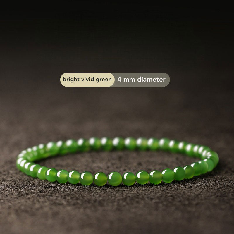 Select-Grade Natural Hetian Jade Bead Bracelet-06