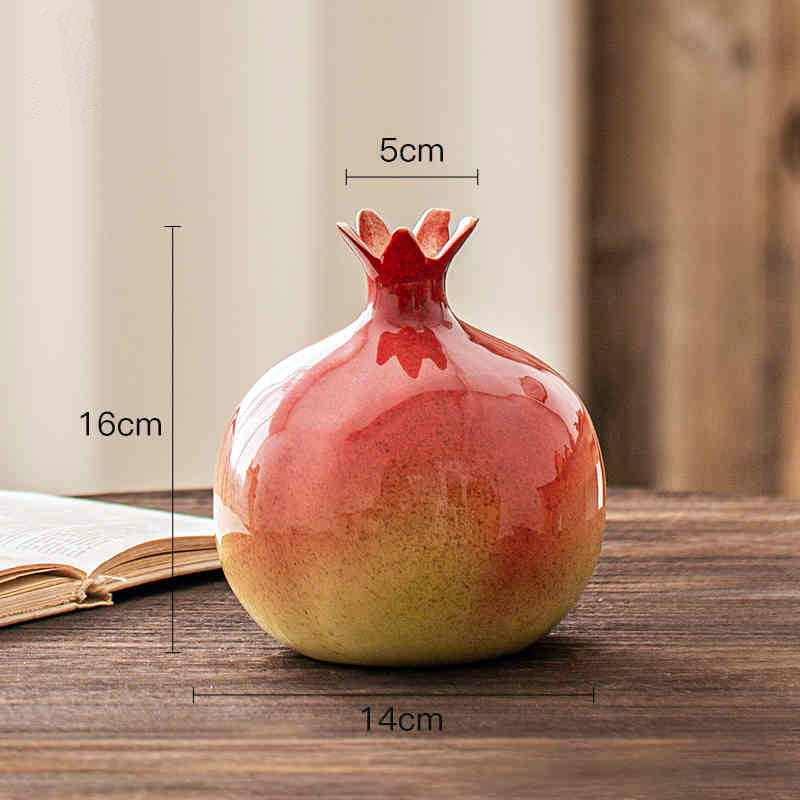 Chinese Auspicious Red Pomegranate-Shaped Ceramic Vase Decoration-06