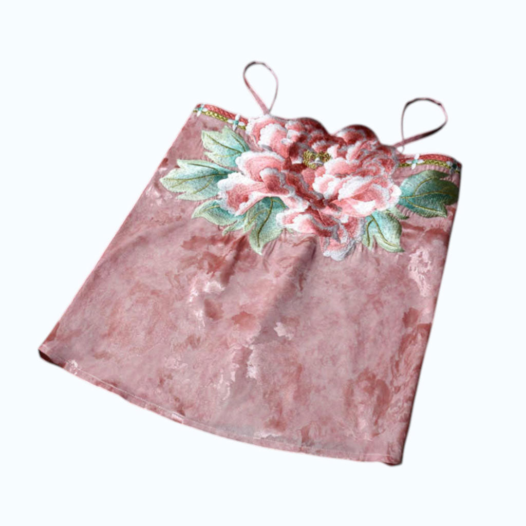 Chinese Style Delicate Peony Embroidered Camisole-09