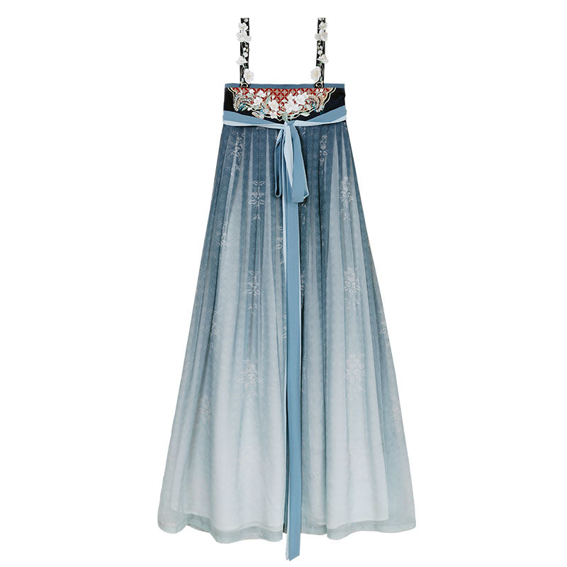 Quietly Awaiting Blossoms - Tang Dynasty Inspired Chest-length Dress Hanfu Skirt Set