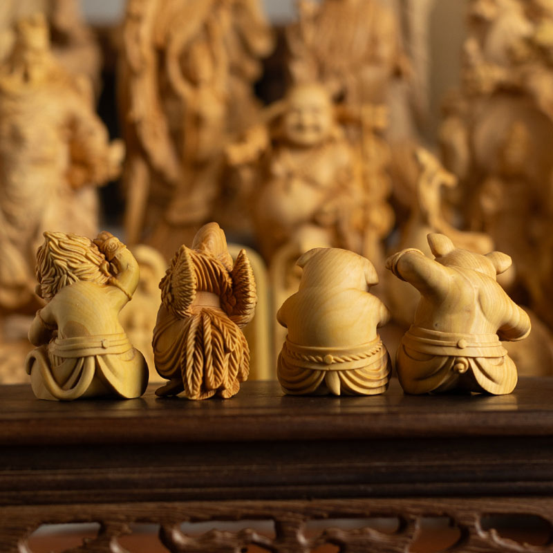 Boxwood Zodiac Animal Carvings – Chinese-style Collectible Art & Birthday Gift-08