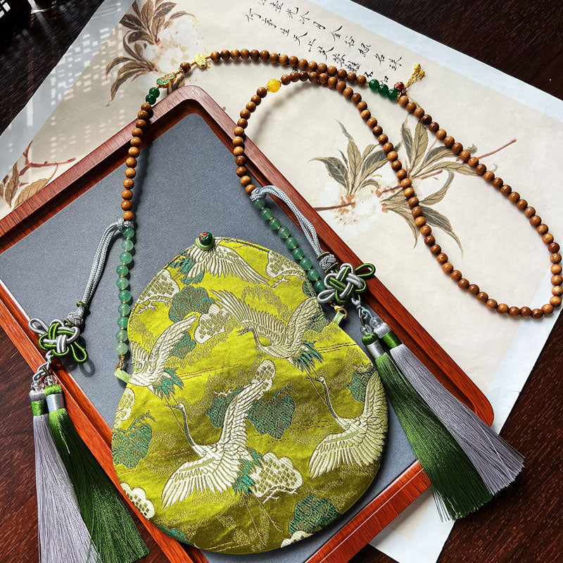 Chinese Traditional Auspicious-Patterned Jacquard Polyester Mobile Phone Pouch & Coin Purse-04