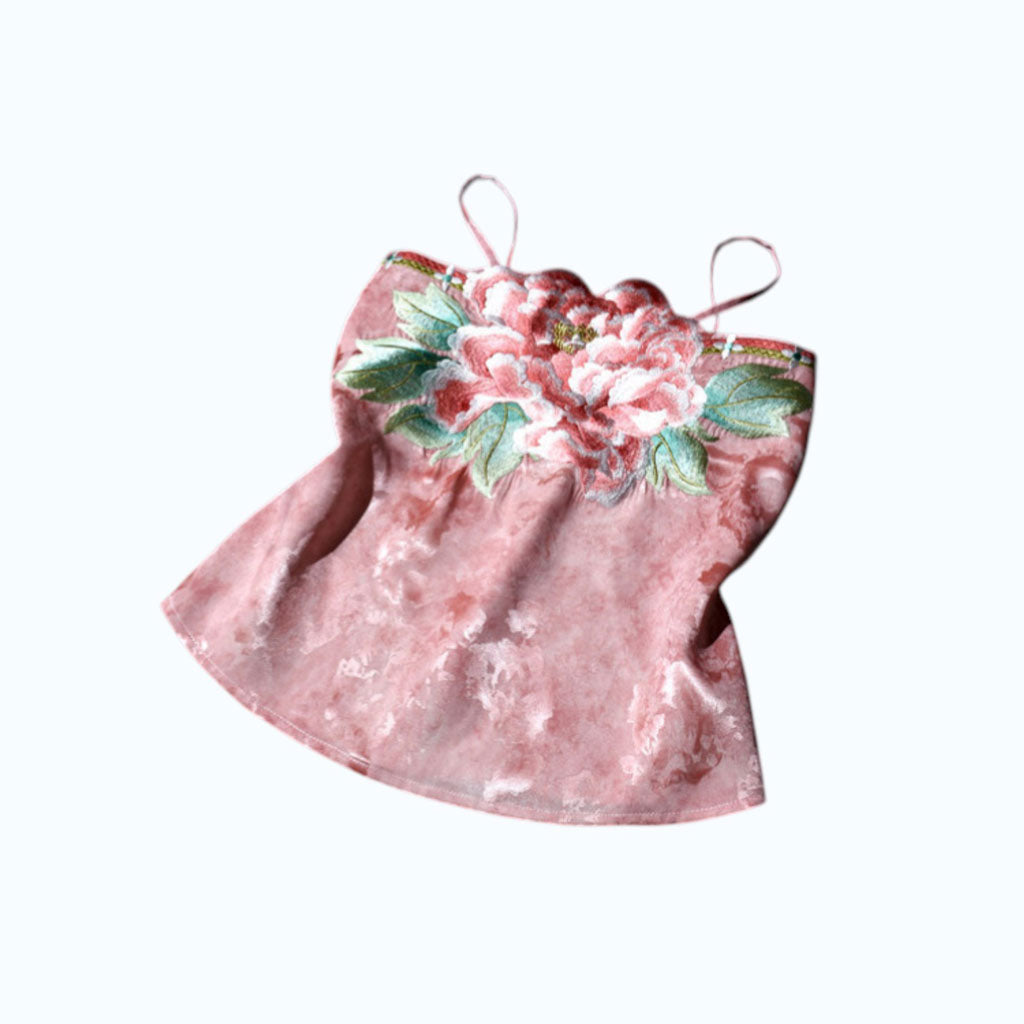 Chinese Style Delicate Peony Embroidered Camisole-08