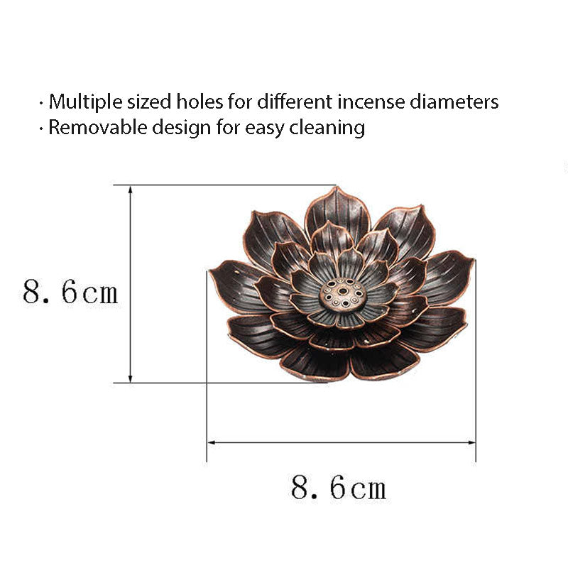 Lotus Blossom Incense Holder – Detachable Multi-Hole Design for Zen Rituals-07