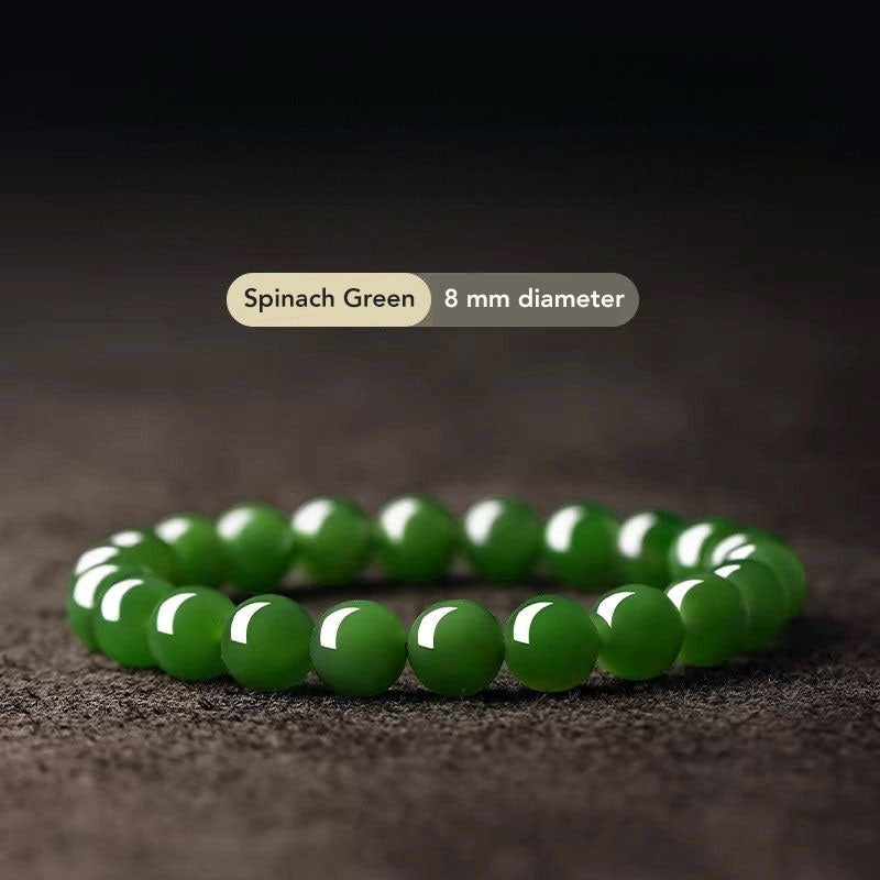 Select-Grade Natural Hetian Jade Bead Bracelet-04