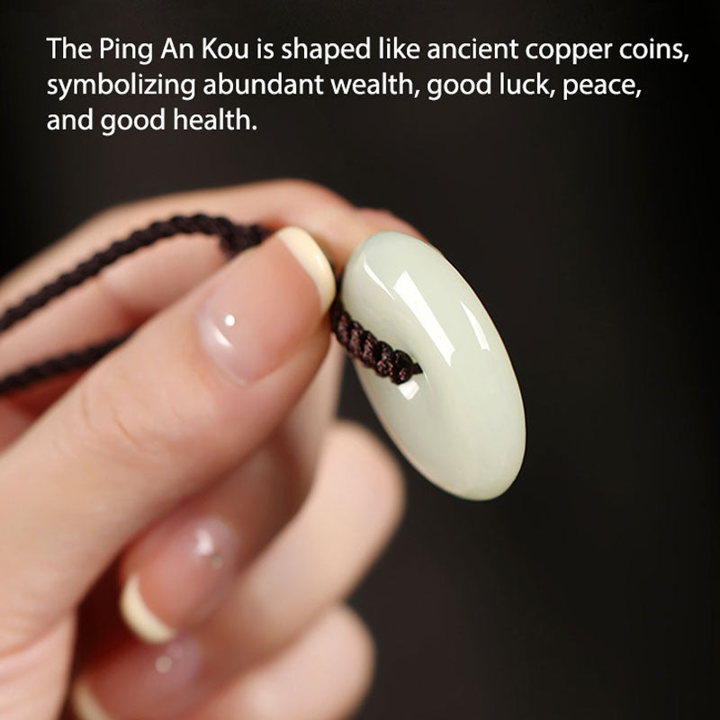 Natural Hetian Qingshui Jade Ping An Kou Jade Pendant Necklace Couple Gift-04