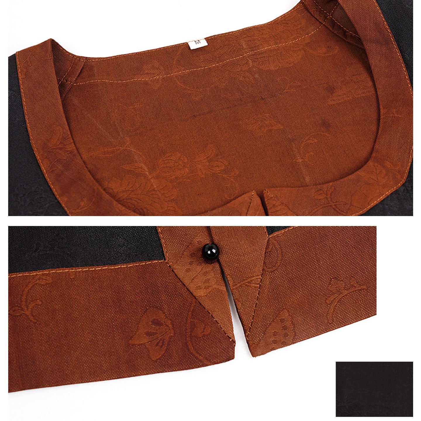 Chinese Jacquard Mulberry Silk Short Sleeve Top-07