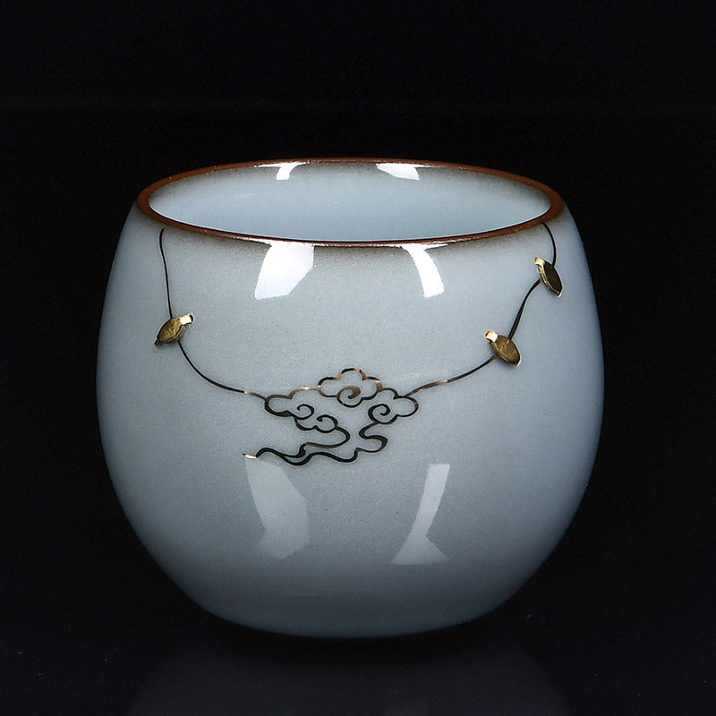 Retro Southern Song Dynasty Palace Style Hand-Painted Gilded Ceramic Tea Cup-11