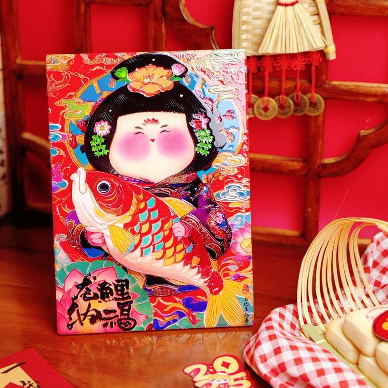 Dragon Koi Blessing Porcelain Table Art – Auspicious Home & Office Display-08