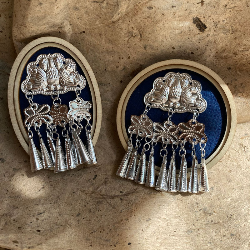 Guizhou Miao-Inspired Tie-Dye Alloy Fridge Magnet | Butterfly & Bell Motifs