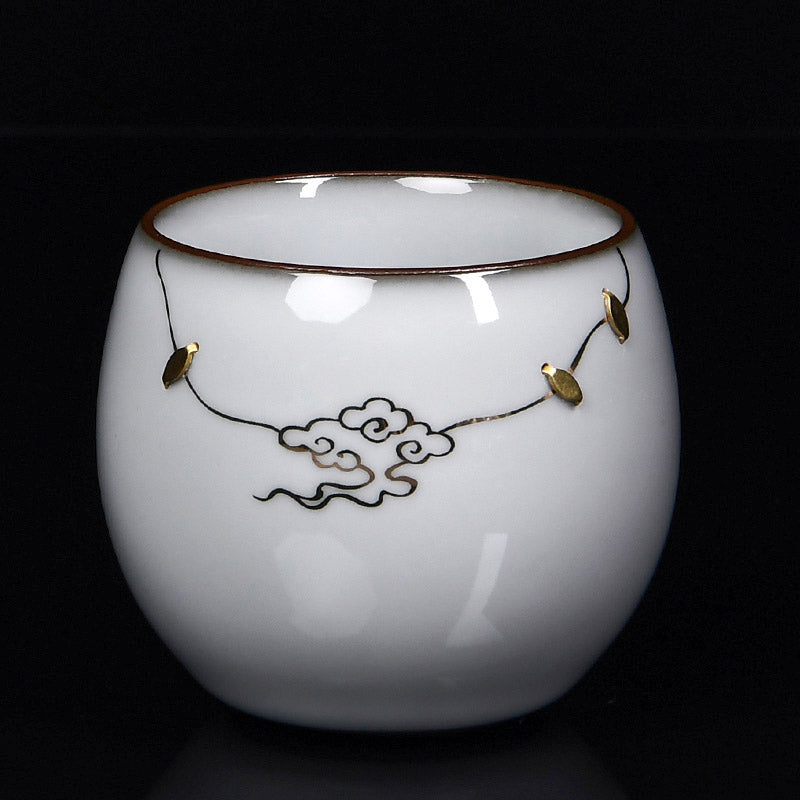 Retro Southern Song Dynasty Palace Style Hand-Painted Gilded Ceramic Tea Cup-12