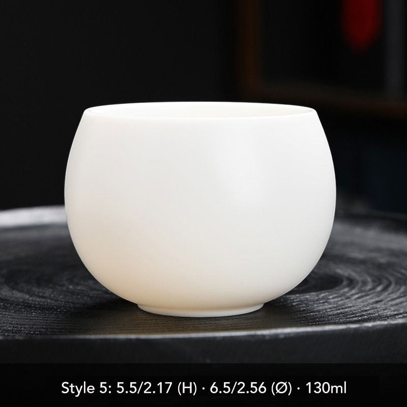 Dehua Ivory-White Matte Porcelain Tea Tasting Cup (5 Styles)-08