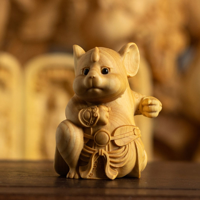 Boxwood Zodiac Animal Carvings – Chinese-style Collectible Art & Birthday Gift