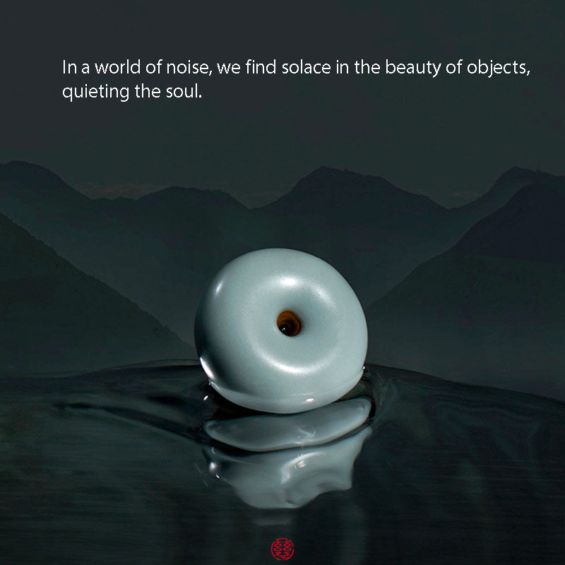 Jingdezhen Ru Kiln Peace Knot Pendant Necklace – A Thoughtful Birthday Gift for Mom or Wife-10