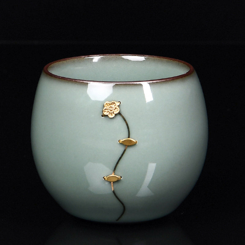 Retro Southern Song Dynasty Palace Style Hand-Painted Gilded Ceramic Tea Cup-13