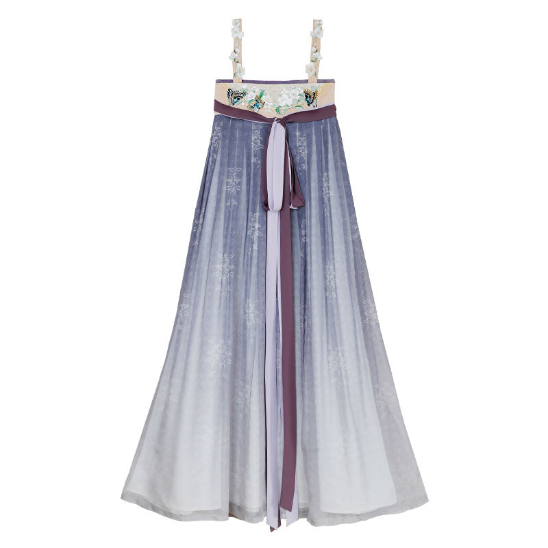 Quietly Awaiting Blossoms - Tang Dynasty Inspired Chest-length Dress Hanfu Skirt Set