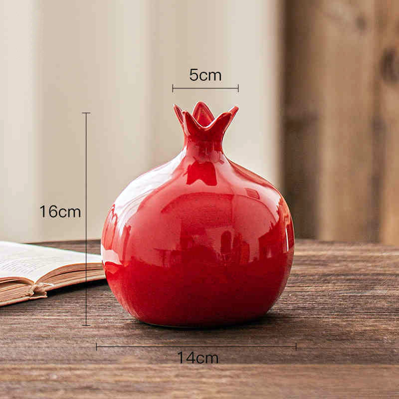 Chinese Auspicious Red Pomegranate-Shaped Ceramic Vase Decoration-09