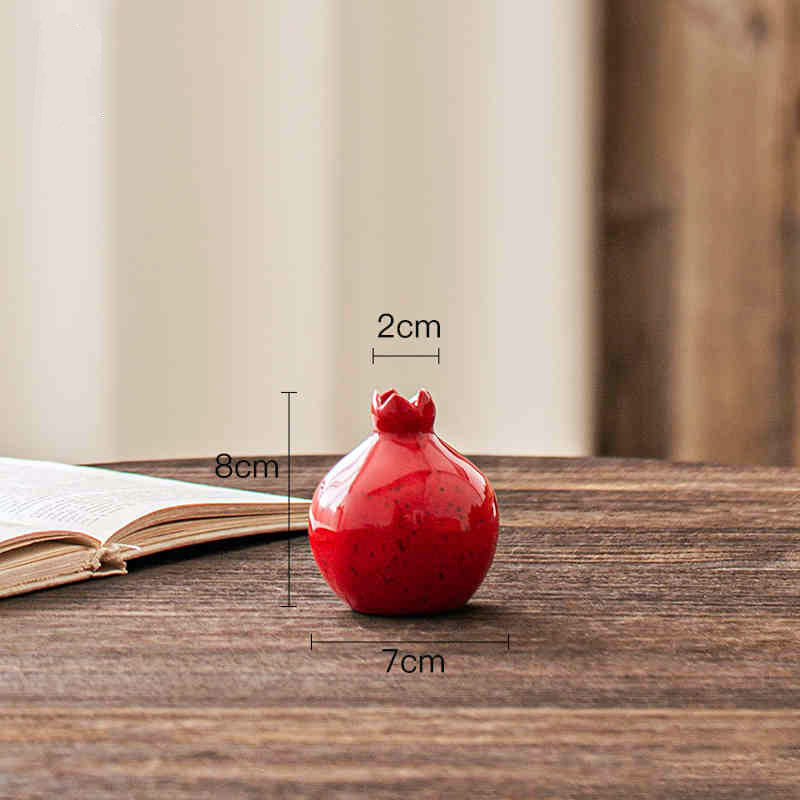 Chinese Auspicious Red Pomegranate-Shaped Ceramic Vase Decoration-11