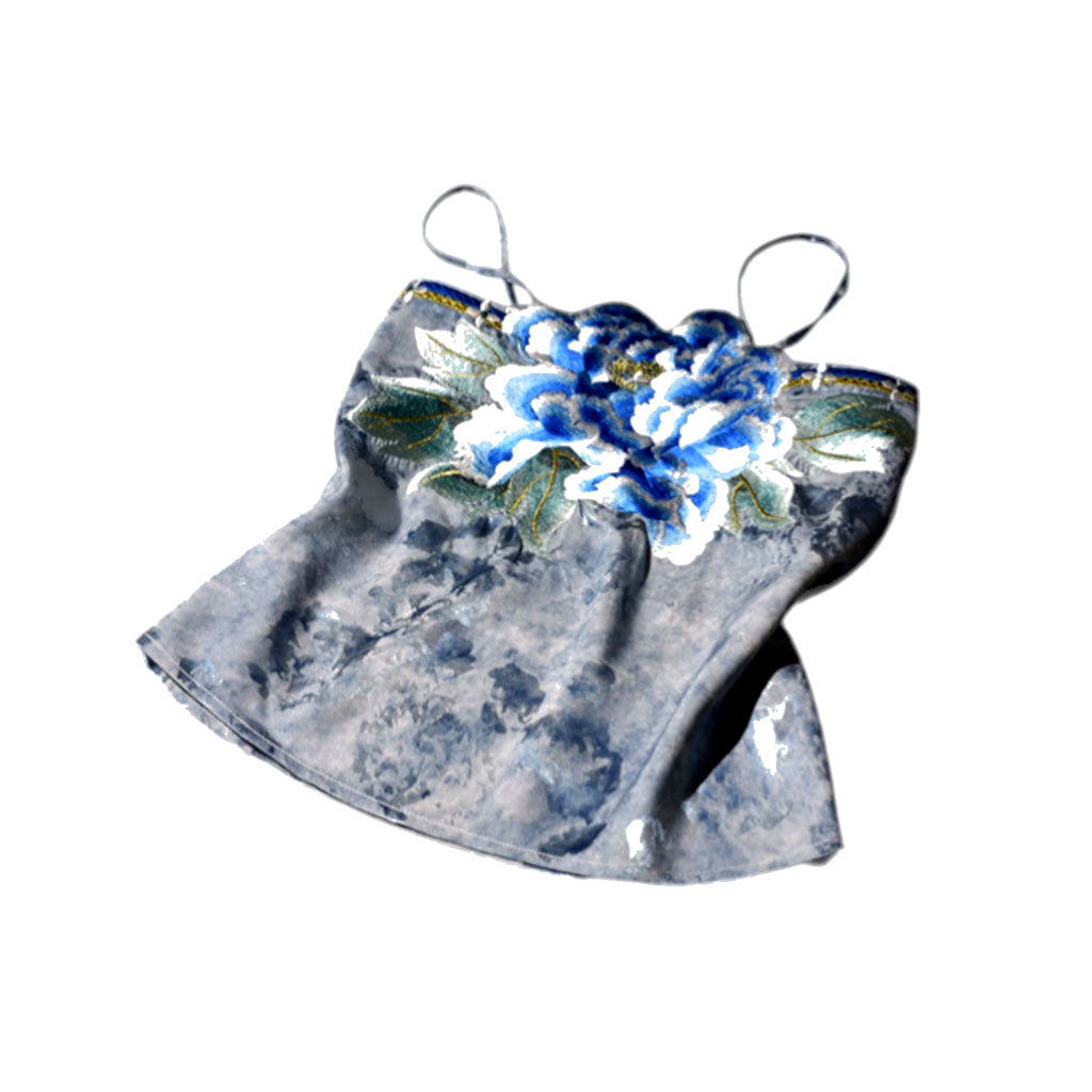 Chinese Style Delicate Peony Embroidered Camisole-13