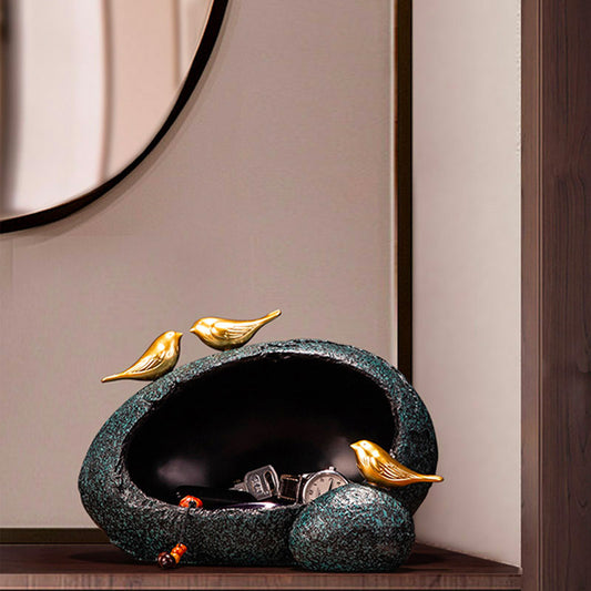 Porte-clés oiseaux et nid, ornement, petit décor de rangement