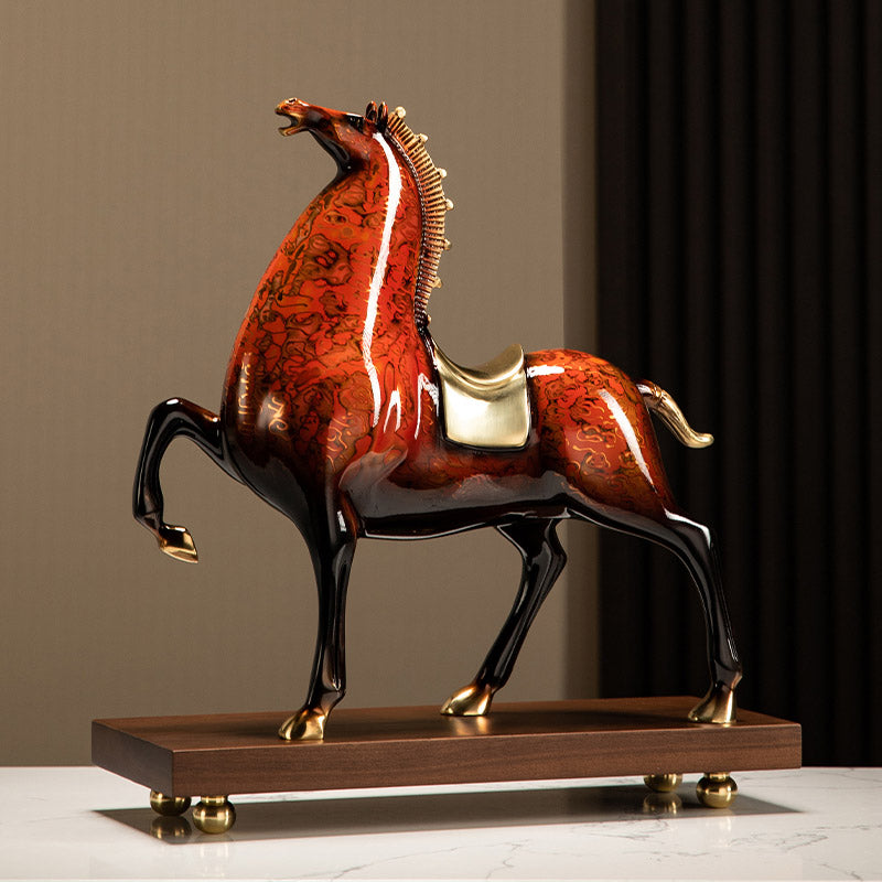 "Ma Dao Cheng Gong" Sculpture de cheval en laiton, décoration de cheval, décoration de maison et de bureau
