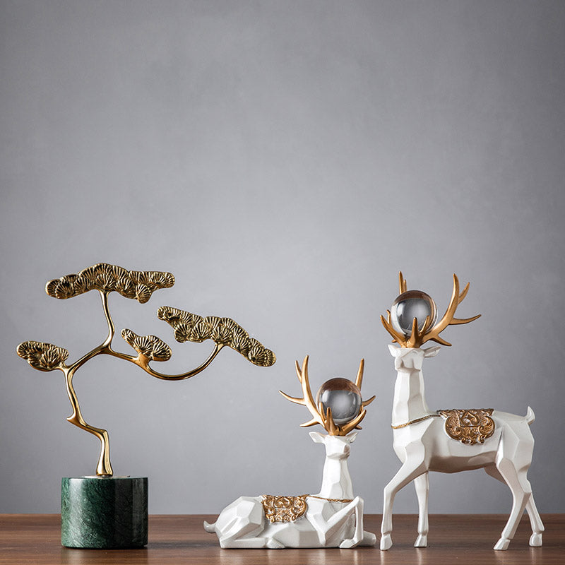 Guest-Greeting Pine Creative Chinese Style Home Office Table Decor Art