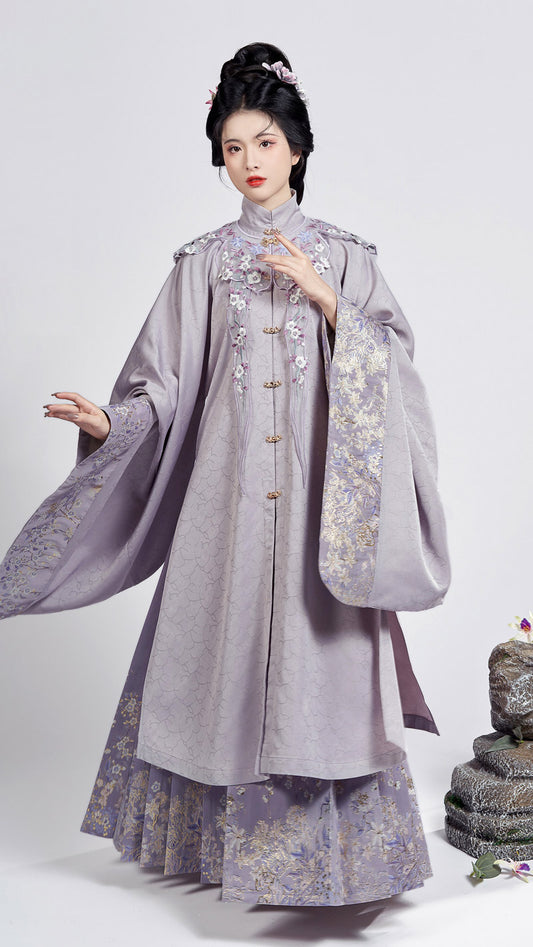 Costume jupe Hanfu Mamianqun violet, Vintage, Style chinois ancien, broderie, costume