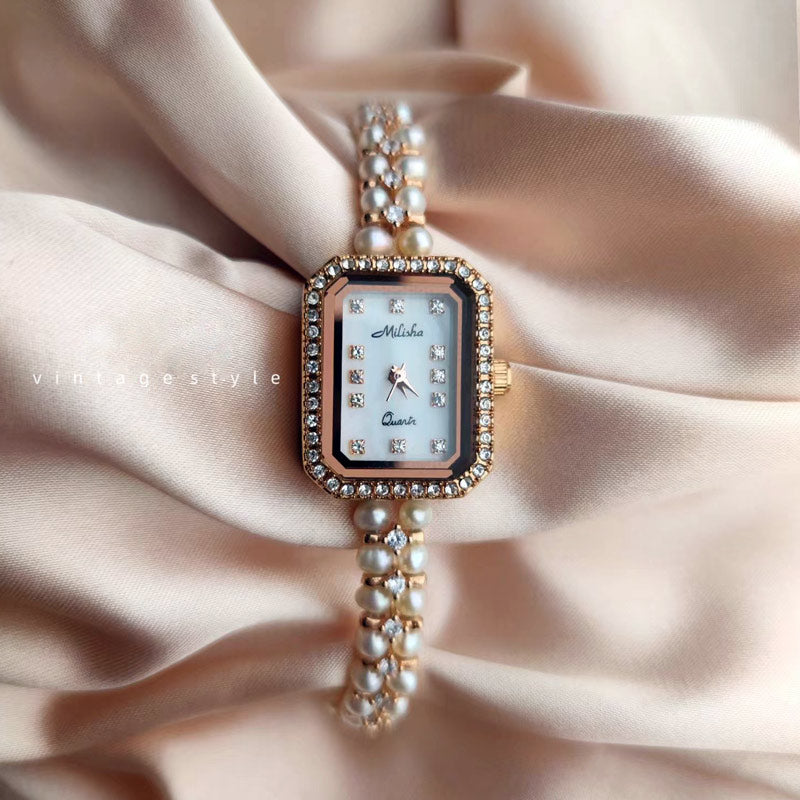 Montre-Bracelet de perles délicates Vintage pour femmes, meilleur cadeau d'anniversaire
