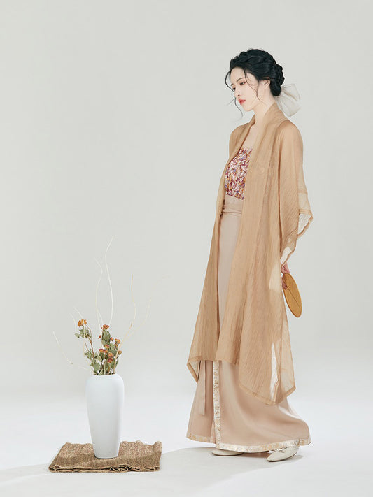 Bloom in a Dream - Ensemble jupe kaki de style chinois