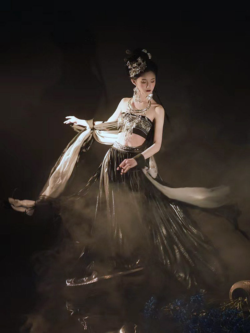 traditional chinese dress black Modern Ancient Hanfu Women Chinese Oriental Traditional Black Dress Fairy Kimono