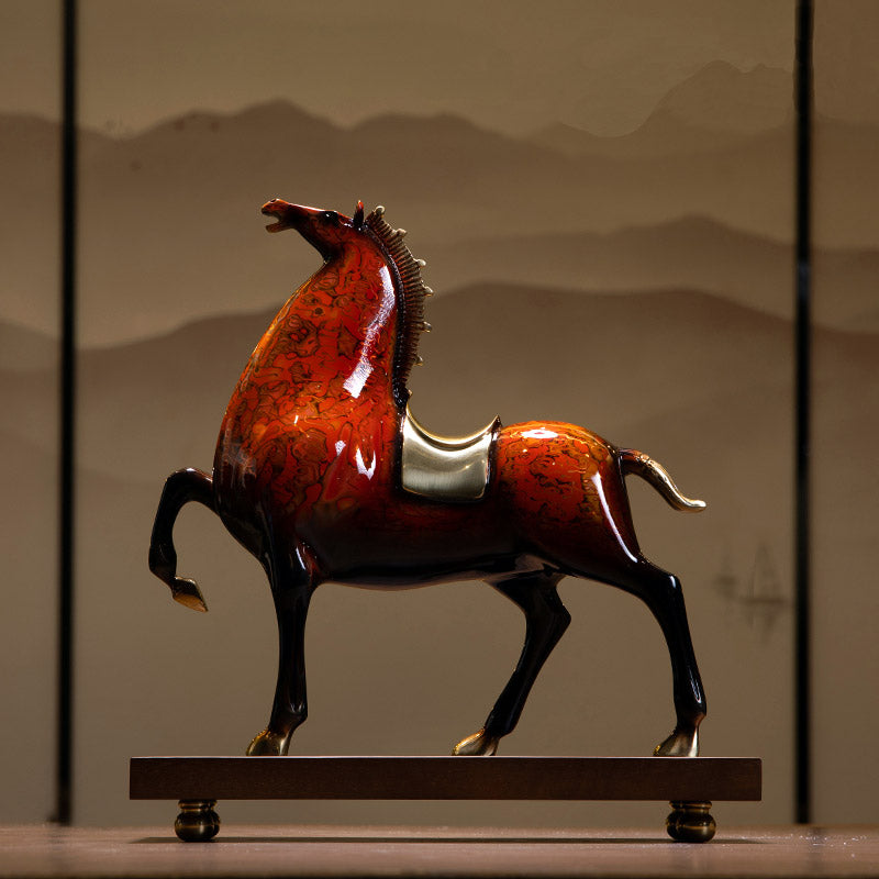 "Ma Dao Cheng Gong" Sculpture de cheval en laiton, décoration de cheval, décoration de maison et de bureau