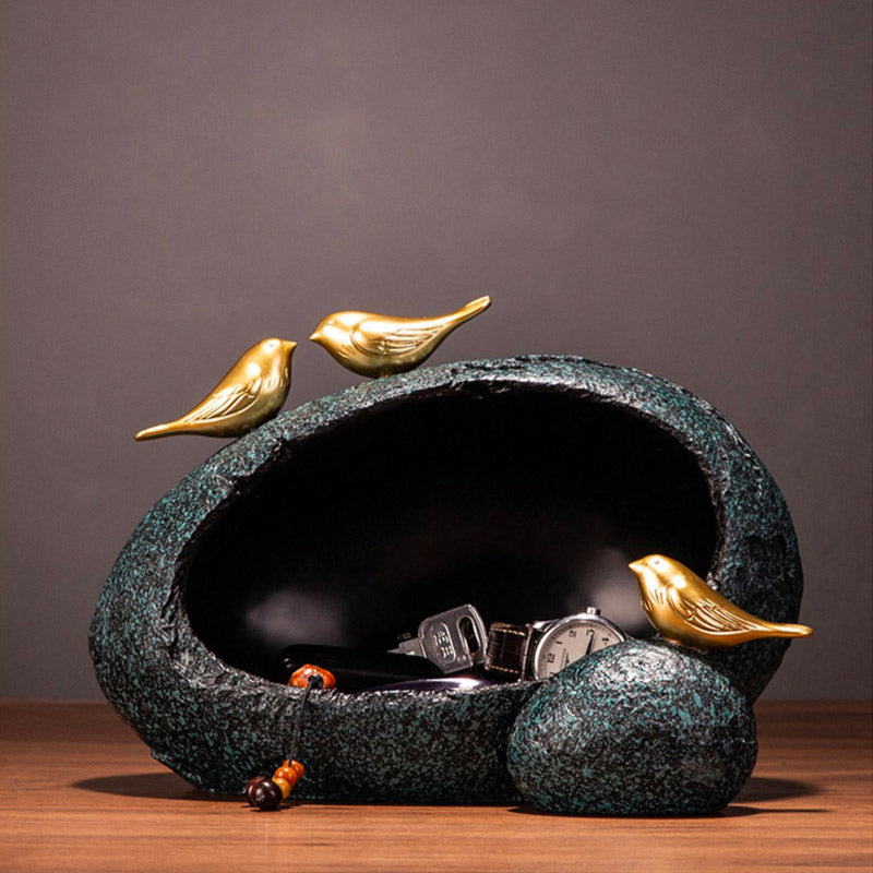 Porte-clés oiseaux et nid, ornement, petit décor de rangement