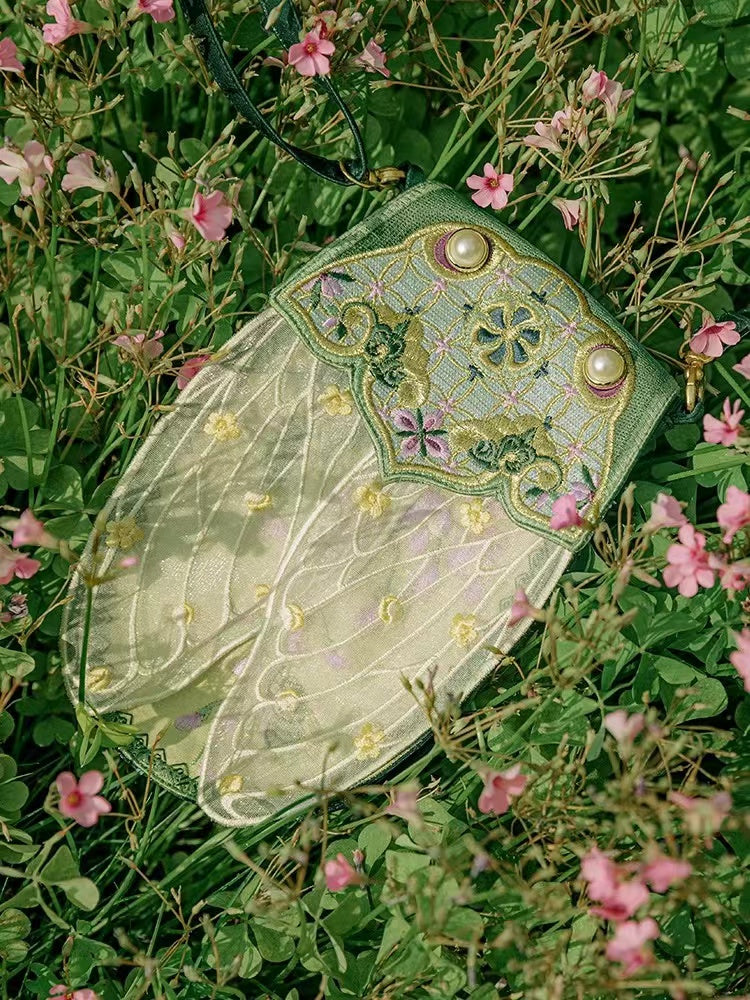 Original Design Vintage Chinese Style Cicada Wing Embroidered Handbag