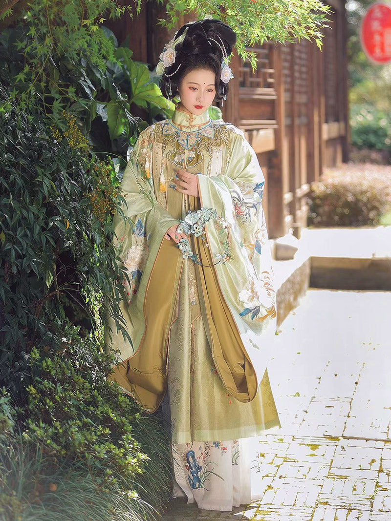 Song of Hibiscus Embroidered Hanfu Clothing Horse Face Skirt-03