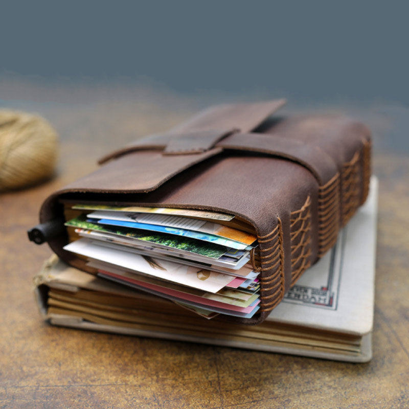 Hand-Sewn Vintage Leather Journal 480 Pages Travel Journal Notebook (Four Sizes to Choose)