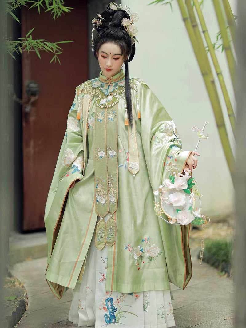 Song of Hibiscus Embroidered Hanfu Clothing Horse Face Skirt-04