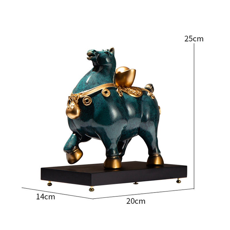 Sculpture de cheval en résine «Ma Shang You Qian», décoration de cheval, décoration de maison et de bureau, cadeau d'affaires