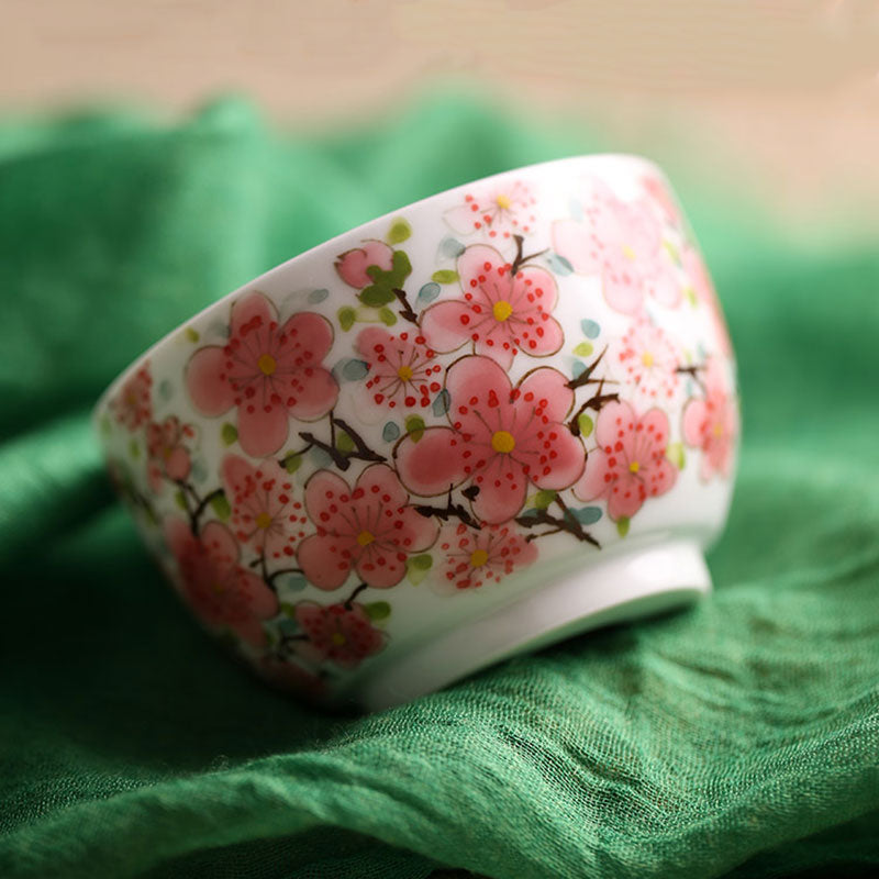 Jingdezhen Craftsman Hand-painted Pink Peach Blossom Tea Cup