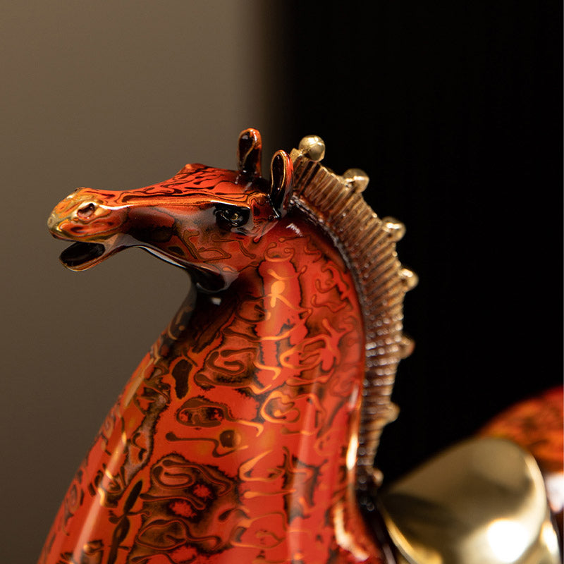 "Ma Dao Cheng Gong" Sculpture de cheval en laiton, décoration de cheval, décoration de maison et de bureau