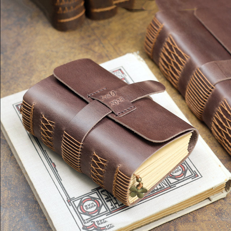 Hand-Sewn Vintage Leather Journal 480 Pages Travel Journal Notebook (Four Sizes to Choose)