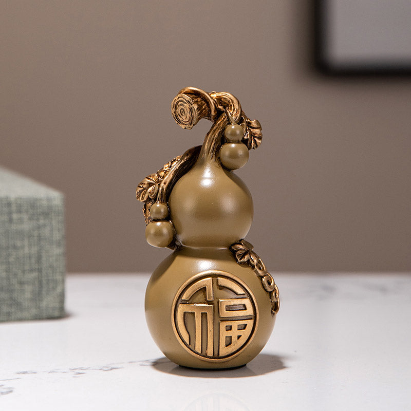 Creative Gourd Statues Small Gourd Home Decor Chinese Style Hulu Figurine Decorative Ornaments for Office and Cabinets