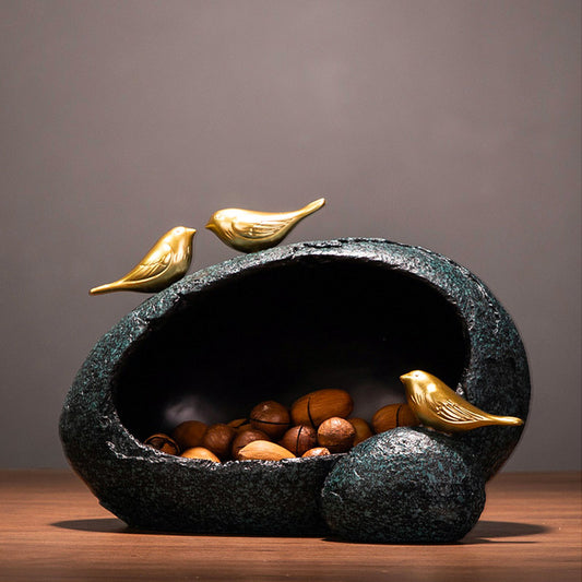 Porte-clés oiseaux et nid, ornement, petit décor de rangement