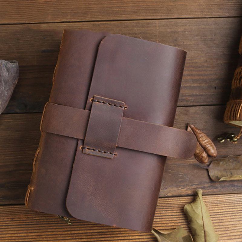 Hand-Sewn Vintage Leather Journal 480 Pages Travel Journal Notebook (Four Sizes to Choose)