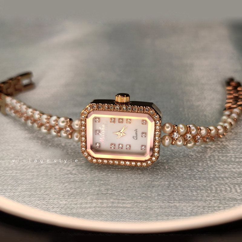 Montre-Bracelet de perles délicates Vintage pour femmes, meilleur cadeau d'anniversaire