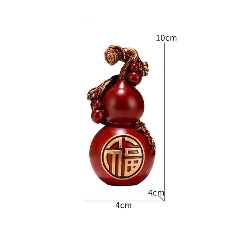 Creative Gourd Statues Small Gourd Home Decor Chinese Style Hulu Figurine Decorative Ornaments for Office and Cabinets