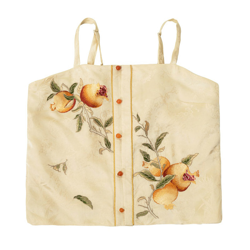 Magpies Singing on the Pomegranate Tree Branch「Good things are coming」Embroidered Hanfu Clothing-06