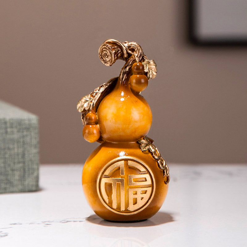 Creative Gourd Statues Small Gourd Home Decor Chinese Style Hulu Figurine Decorative Ornaments for Office and Cabinets